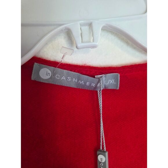 NWT In Cashmere Women Red 100% Cashmere Tunic Cardigan/Sweater size Large/XL - Picture 4 of 9
